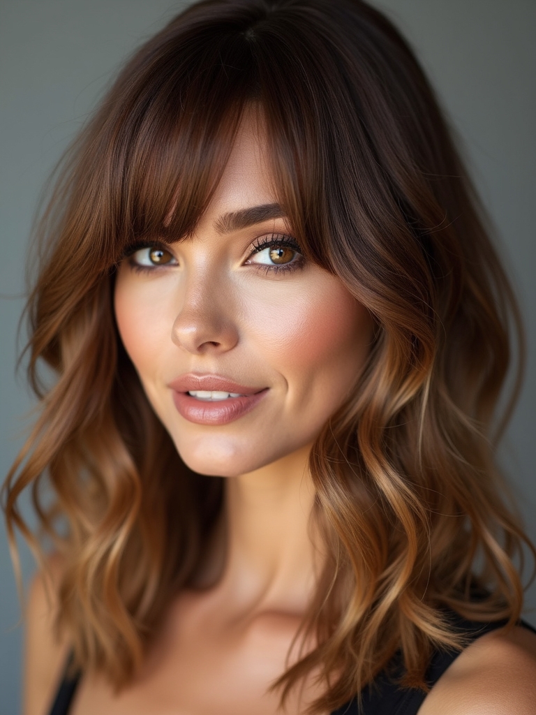 soft layered side bangs