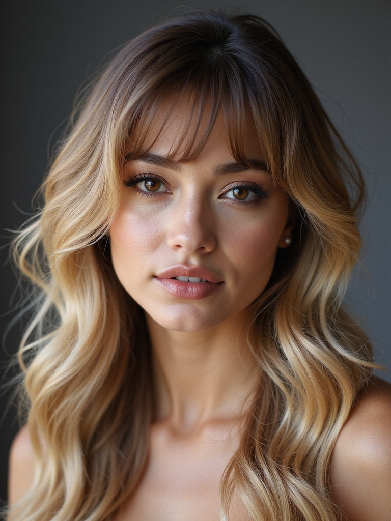 soft ombre wispy bangs