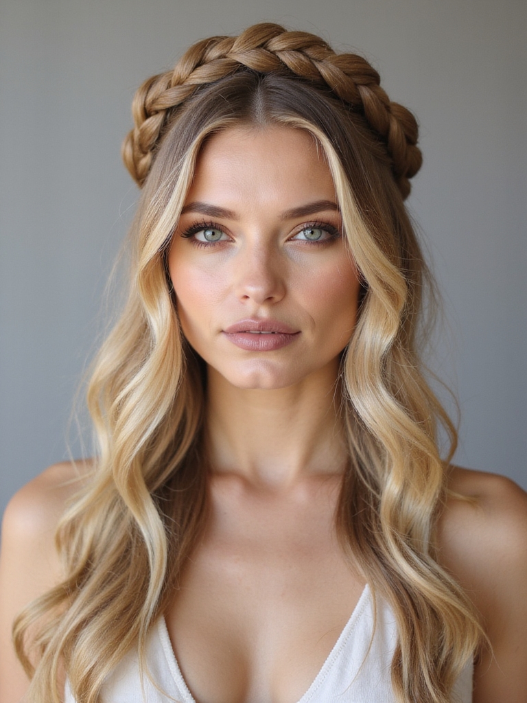 soft romantic crown braid