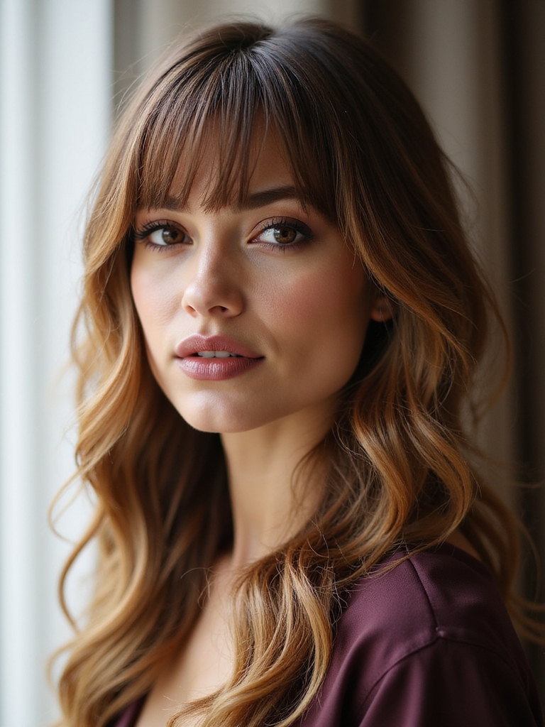 soft romantic curtain bangs