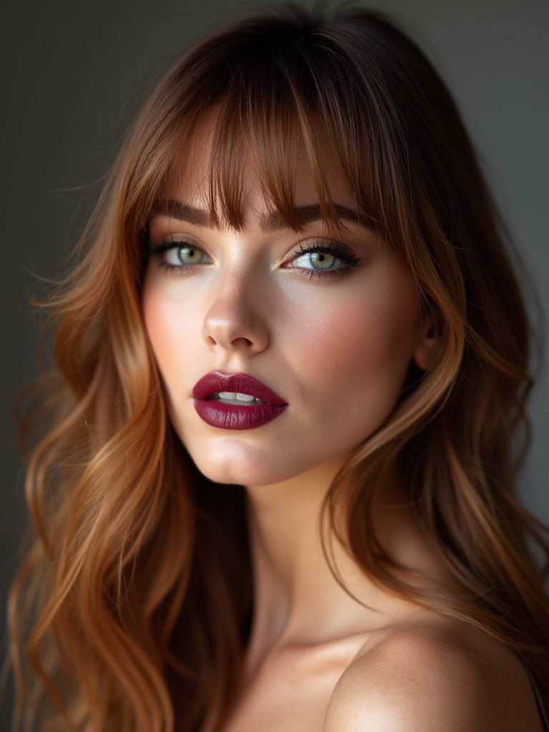 soft tapered side bangs