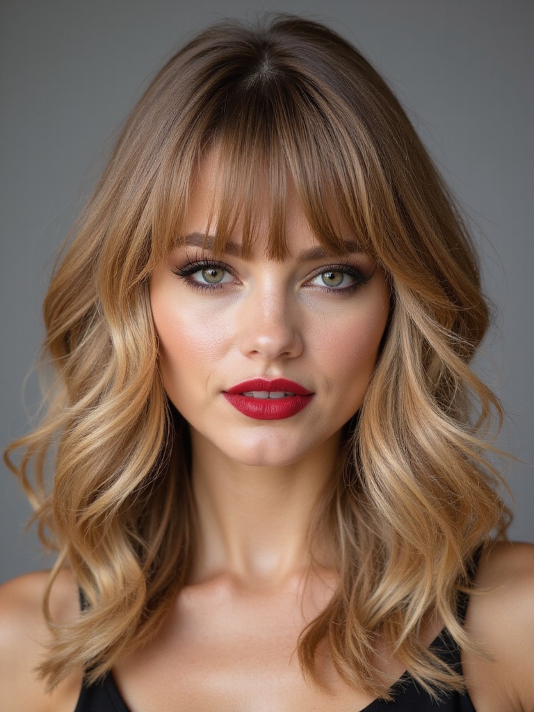 soft textured face framing bangs