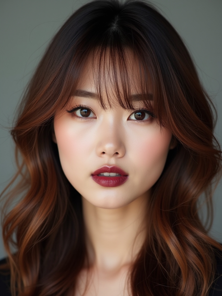 soft textured side swept bangs