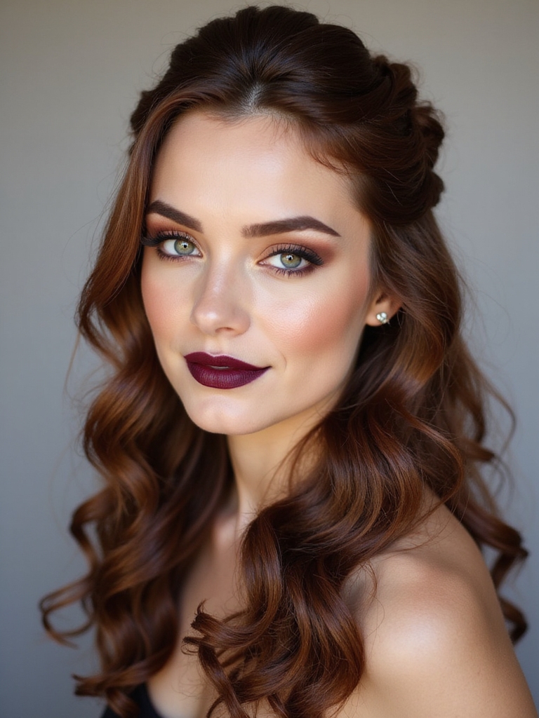 soft twisted half up ringlets