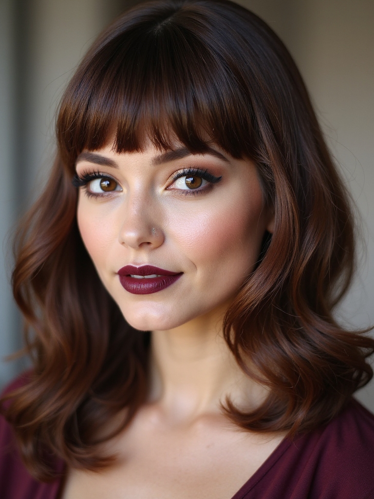 soft vintage curtain bangs