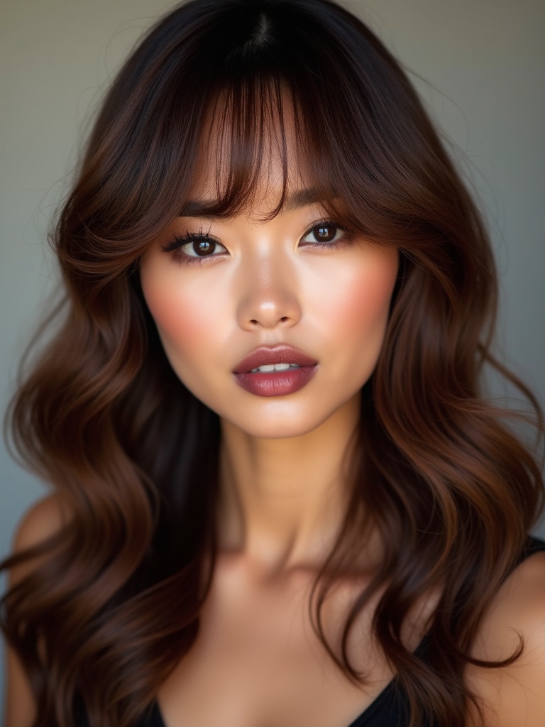 soft waves side swept bangs