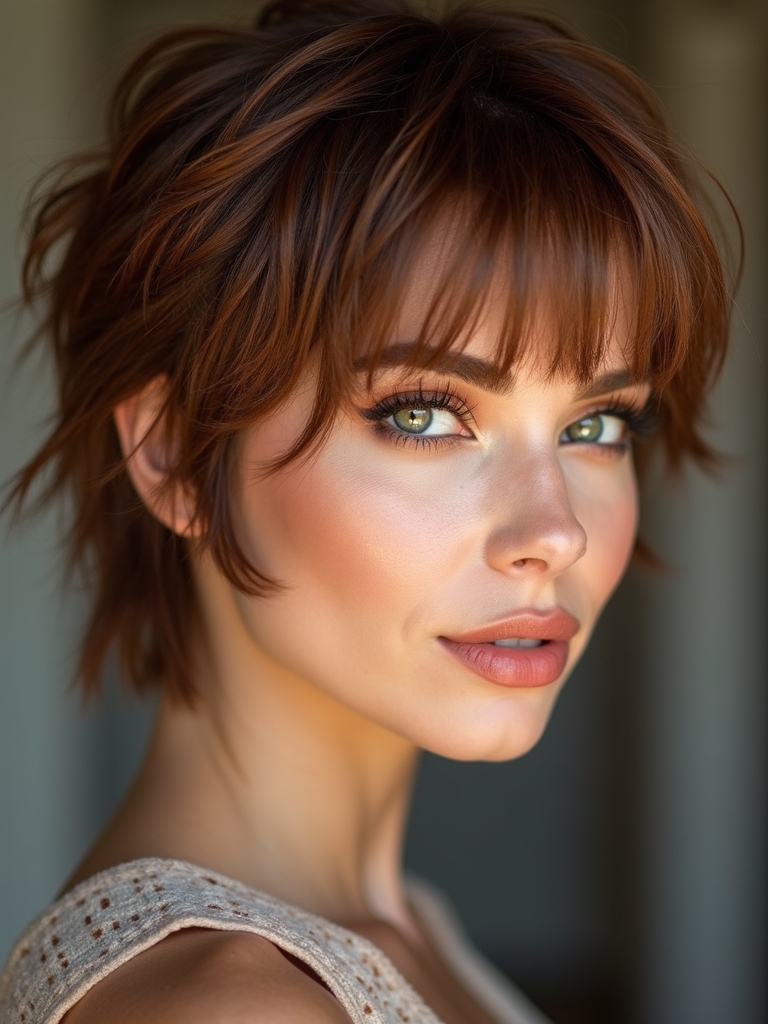 soft wispy bangs framing