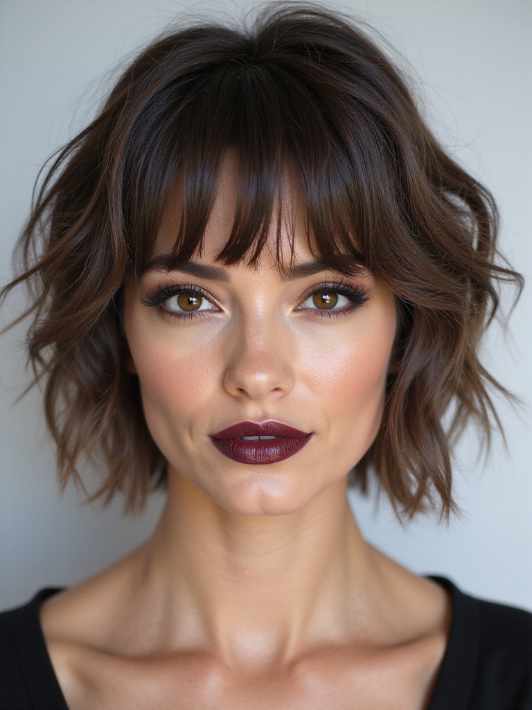 soft wispy bangs framing jaw