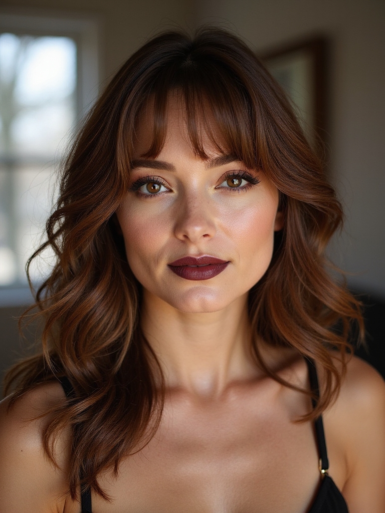 soft wispy bangs soften features