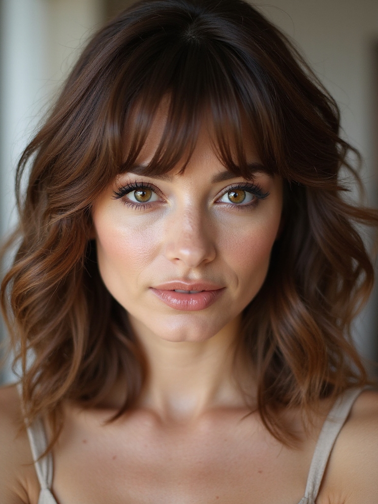 soft wispy brow skimming fringe