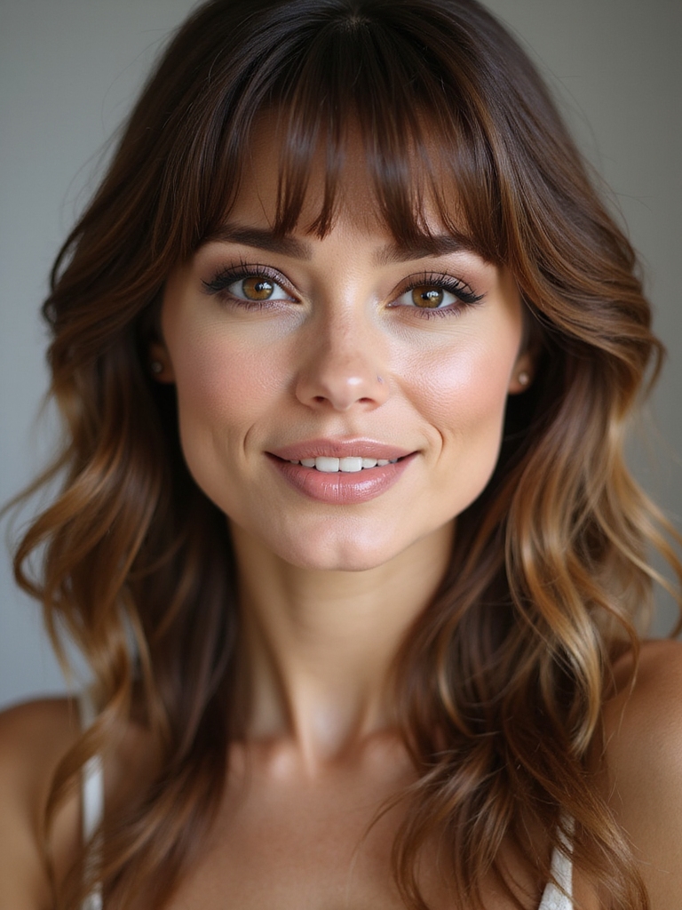 soft wispy side part bangs