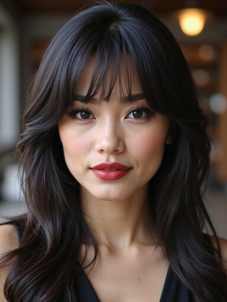 soft wispy side swept bangs