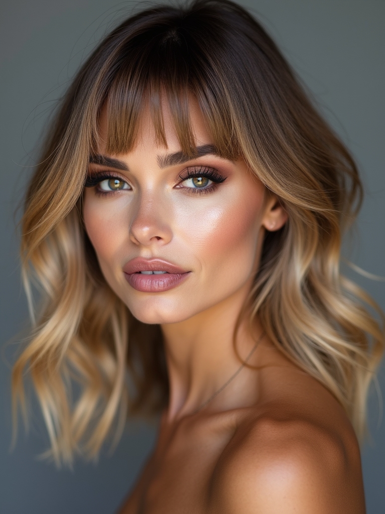 softened retro baby bangs