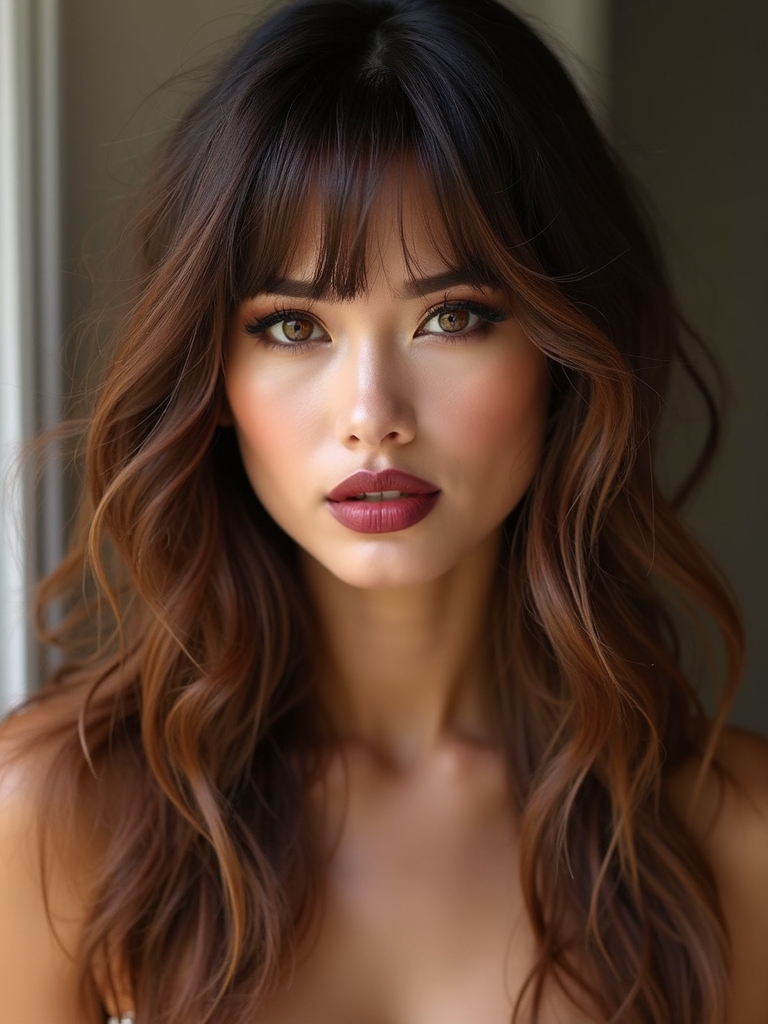 softening cheek focused layered cuts