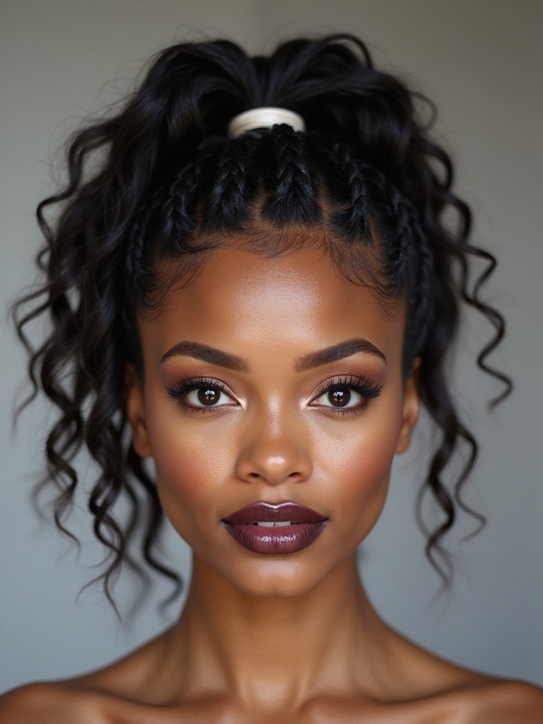 sporty secured elastic spaced braid