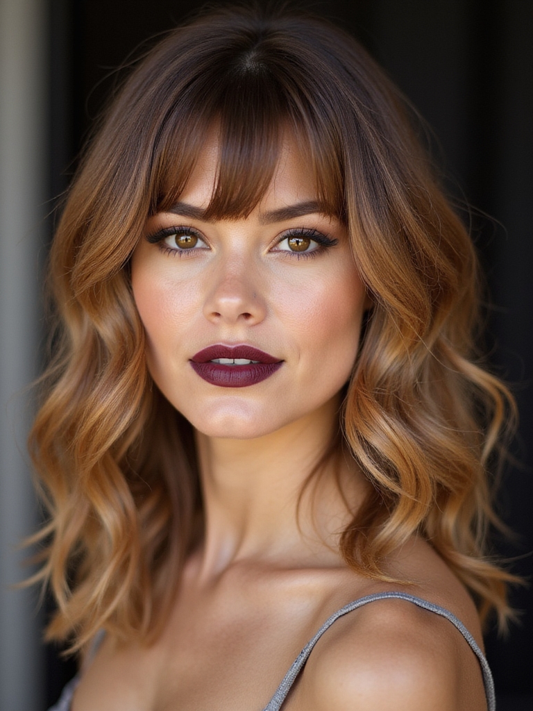 subtle asymmetric micro bangs