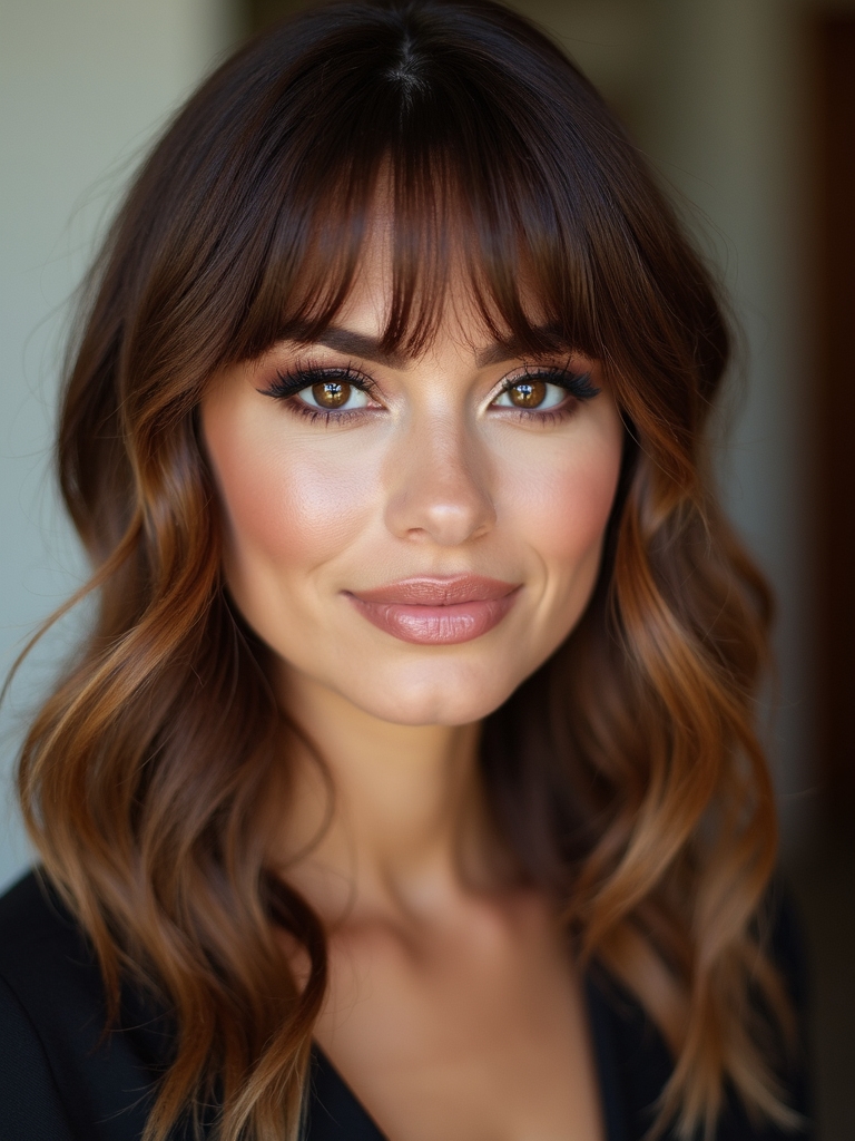 subtle diagonal asymmetrical baby bangs