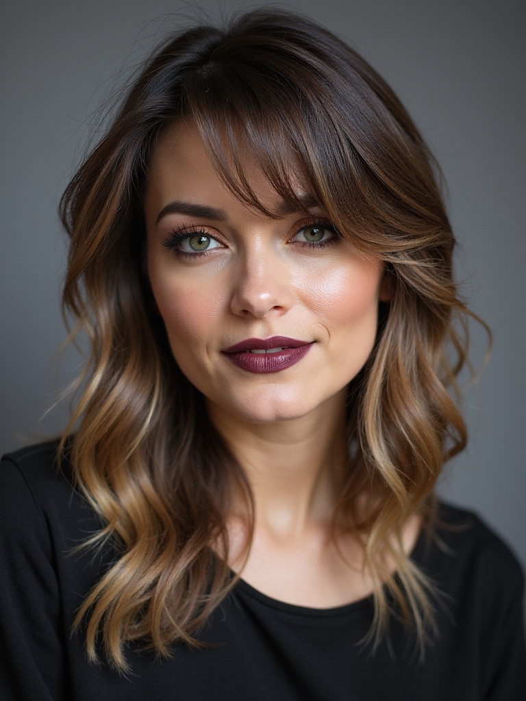 subtle highlights for wispy bangs