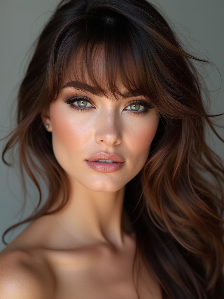 subtle sun kissed side bangs