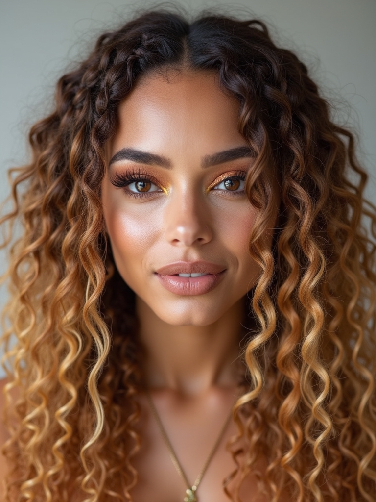 sun kissed microbraids with waves