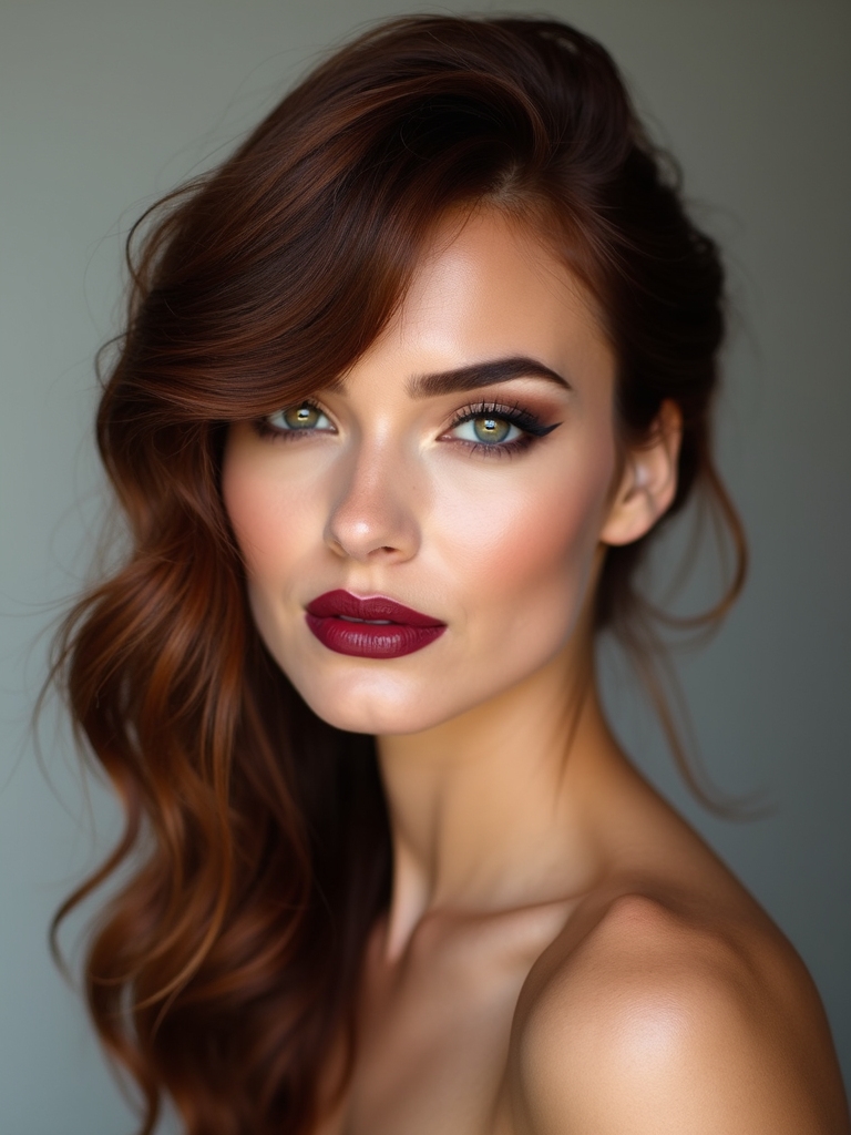 tailored side swoop bangs