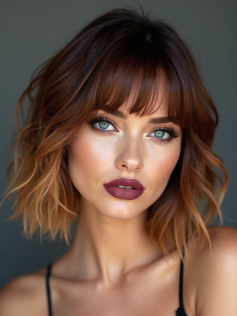 tapered nape crop with feathered curtains