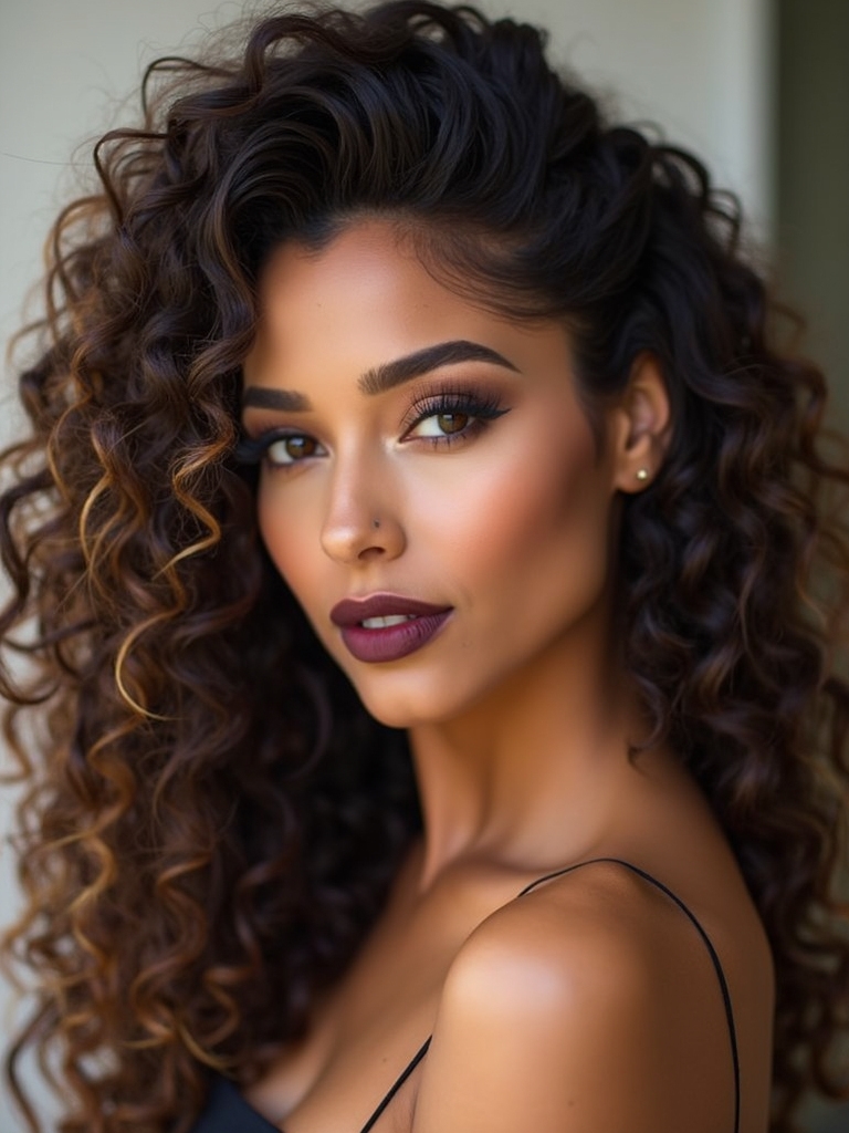 teased crown half up style
