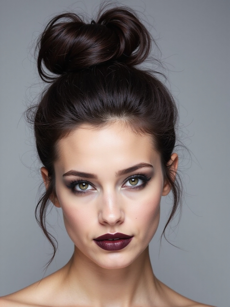 teased root messy topknot