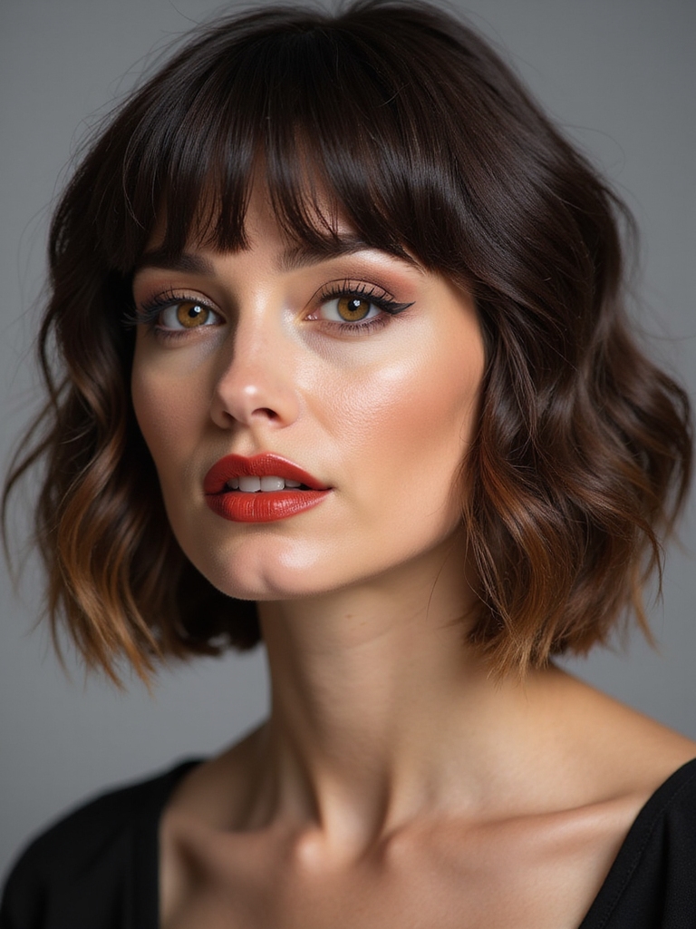 textured blunt wispy fringe
