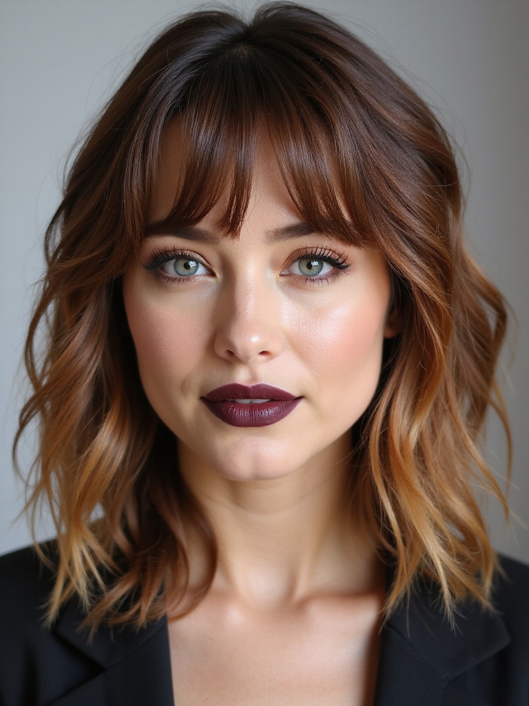 textured choppy airy baby bangs