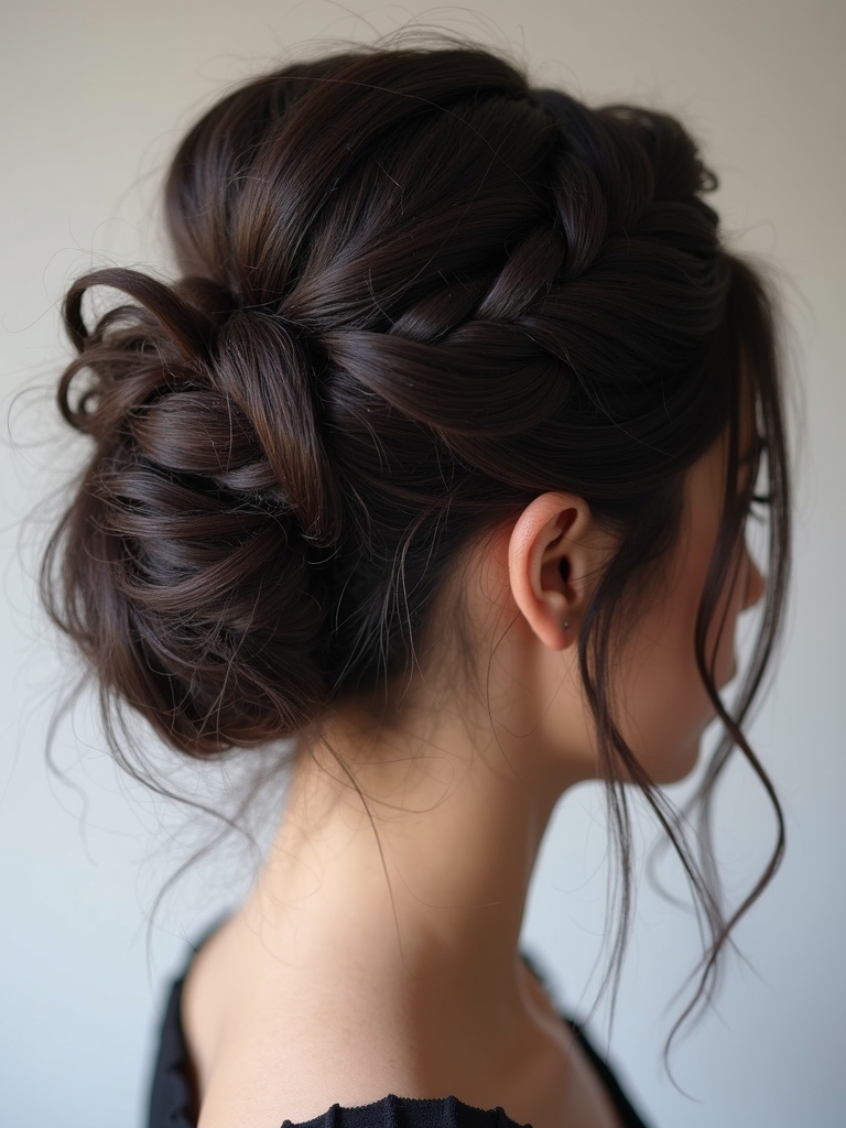 textured fishtail messy bun