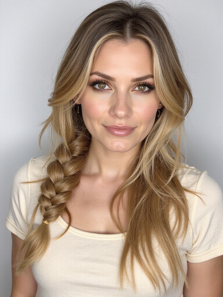 textured loose messy braid