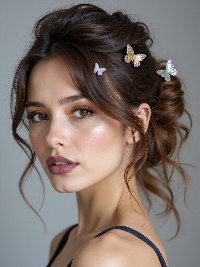 textured messy butterfly crown
