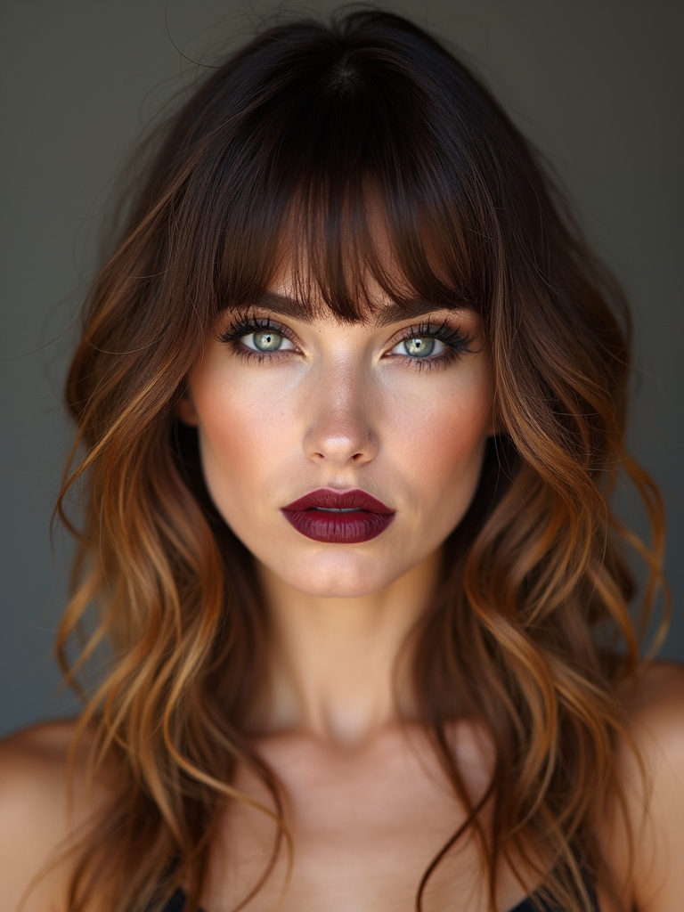 textured piecey mini bangs