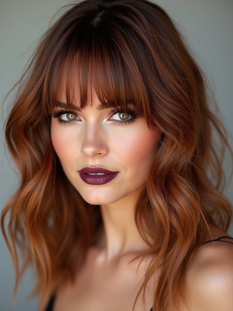 textured piecey side bangs