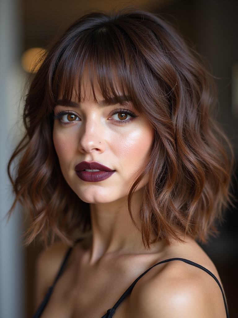 textured side bangs side part