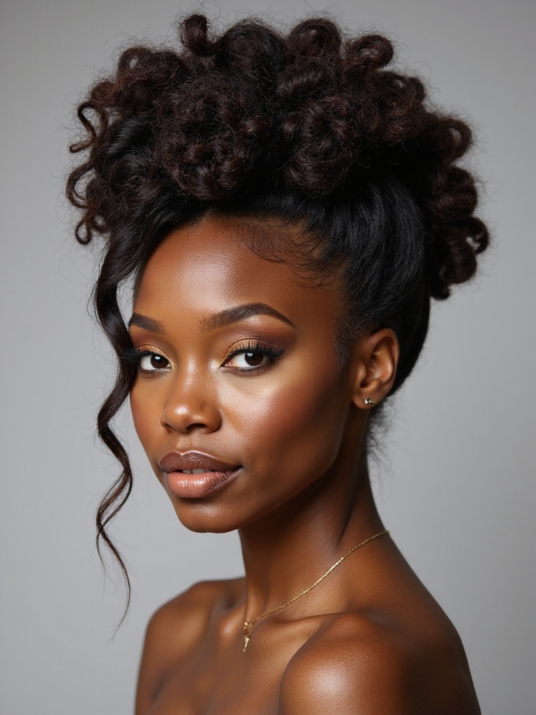 textured soft half up crown