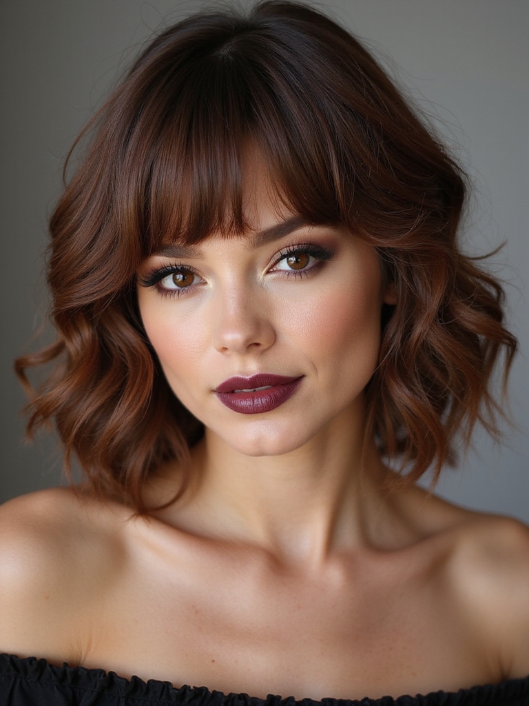 thinned layered airy textured bangs