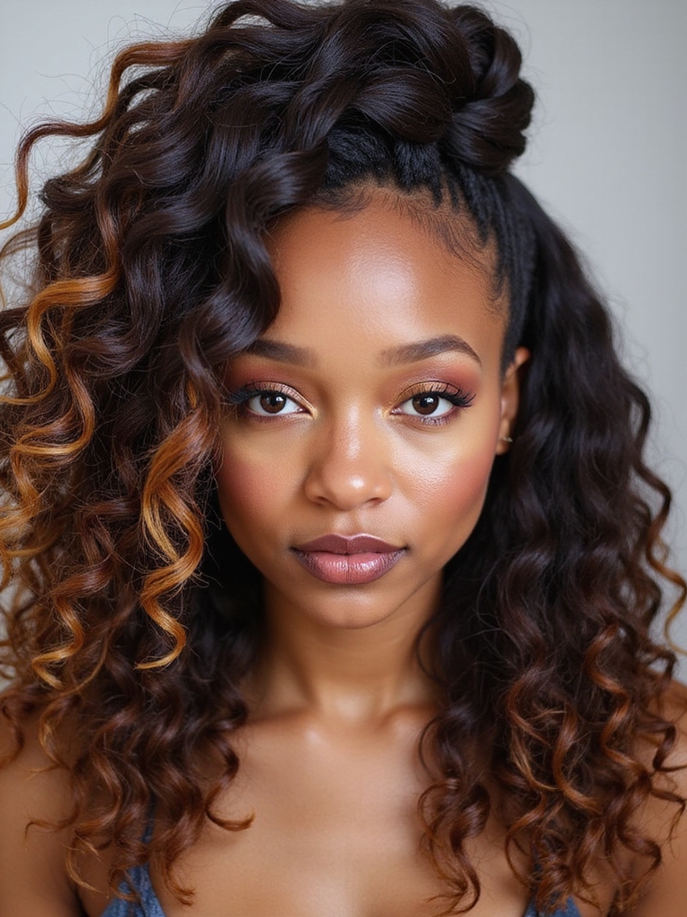 tight fishtail voluminous curls