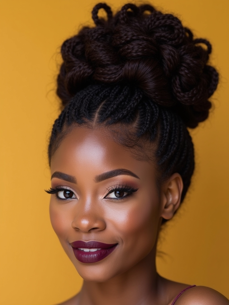 tight hairline cornrows bun