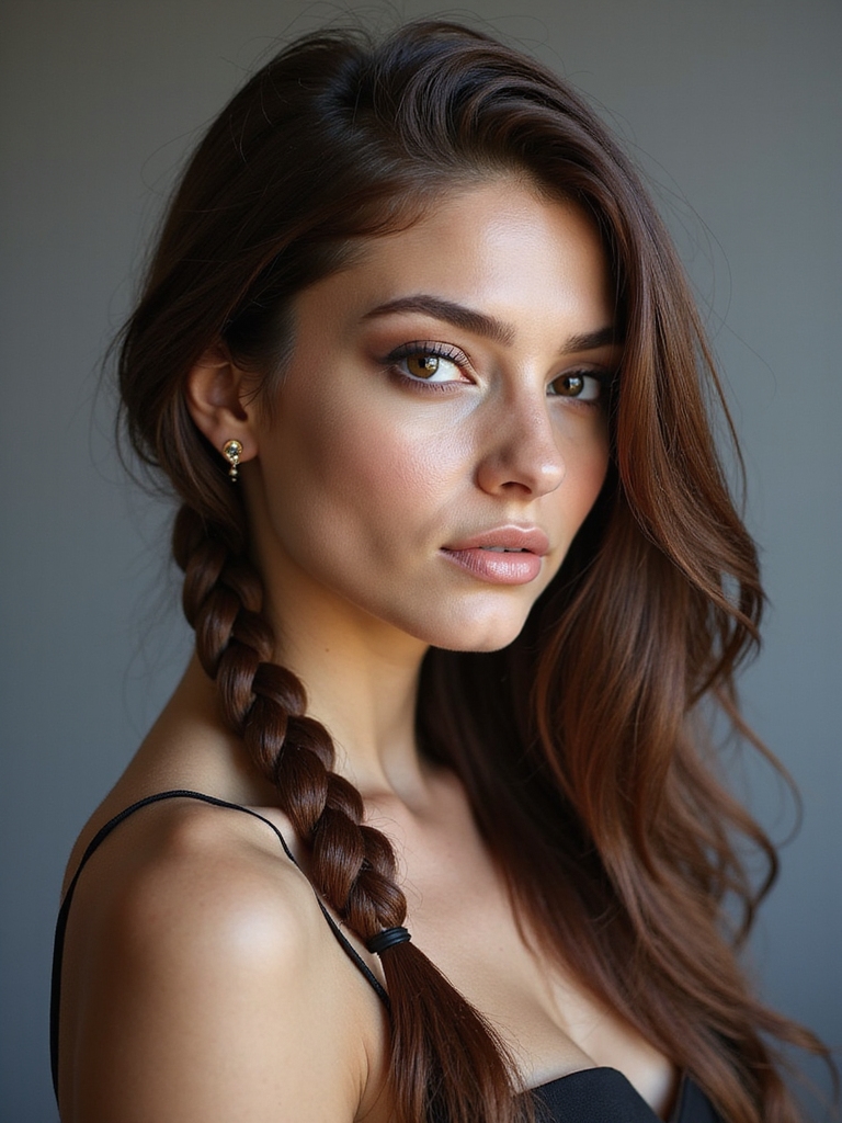 tight sleek athletic side braid