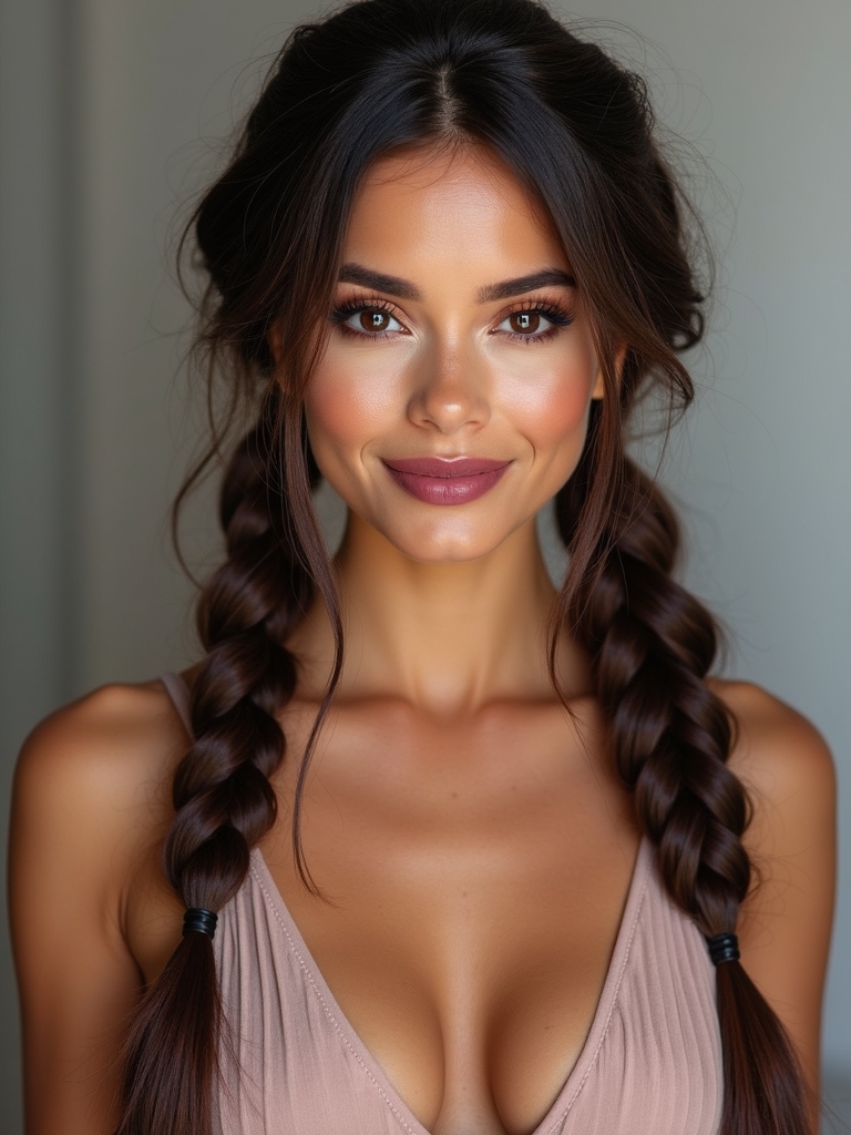 tightened braids jeweled clip