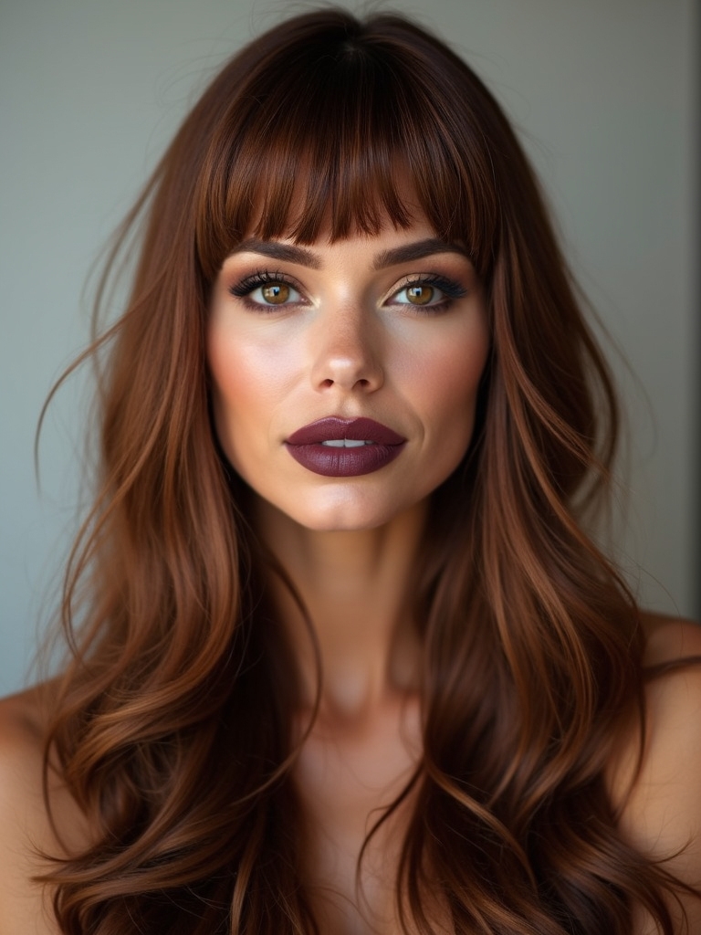 timeless long hair with bangs