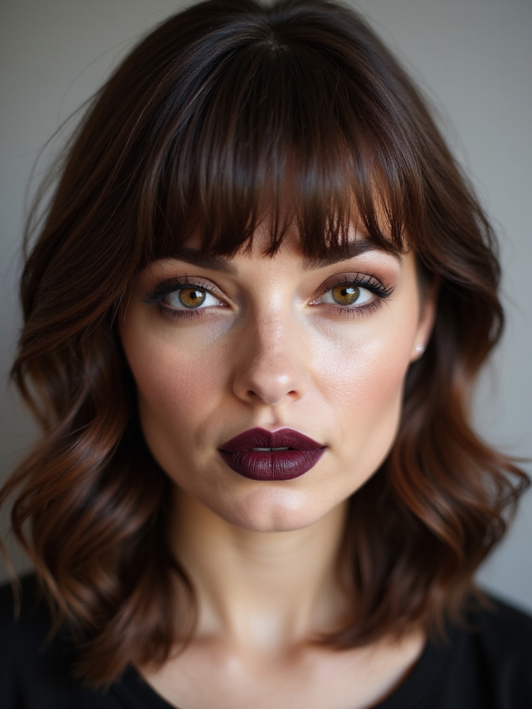 tiny bold above brow fringe