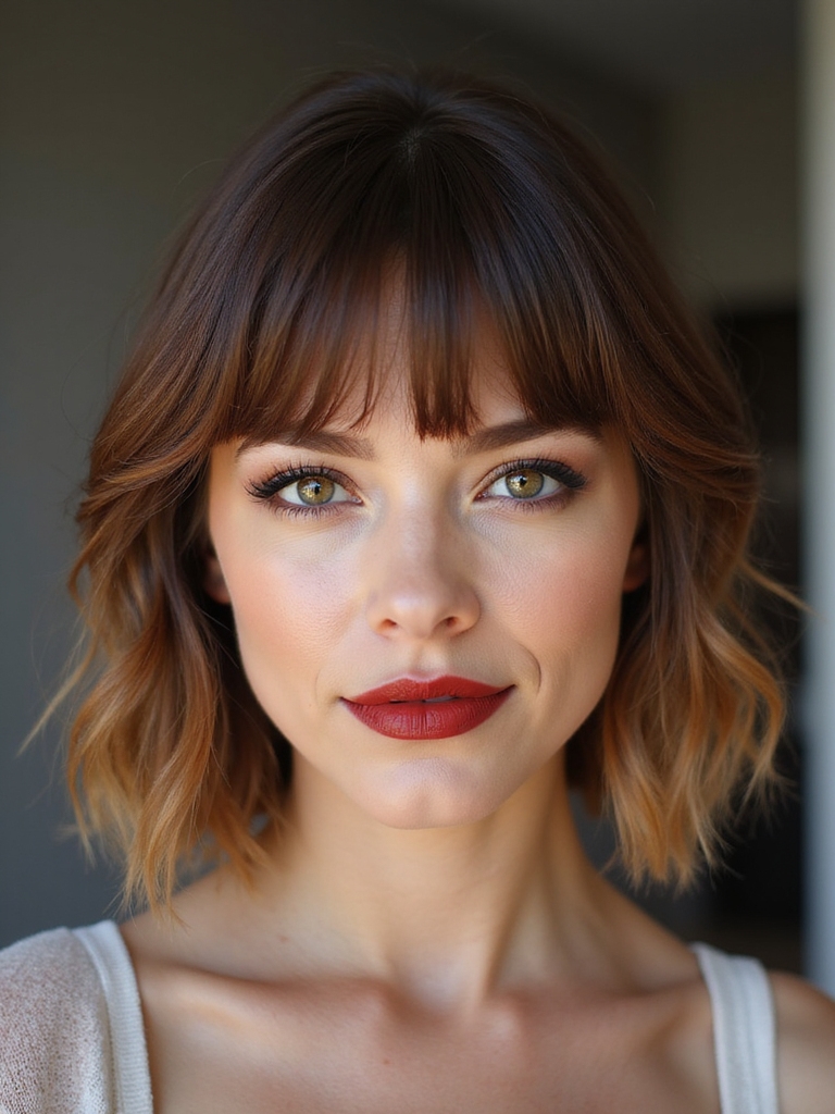 tiny chic low maintenance bangs