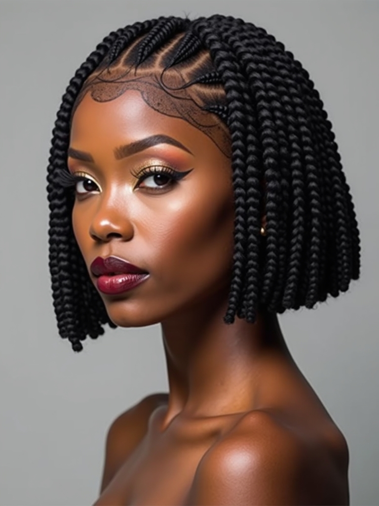 tiny protective textured braids