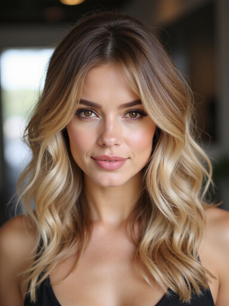 tousled beachy face framing layers
