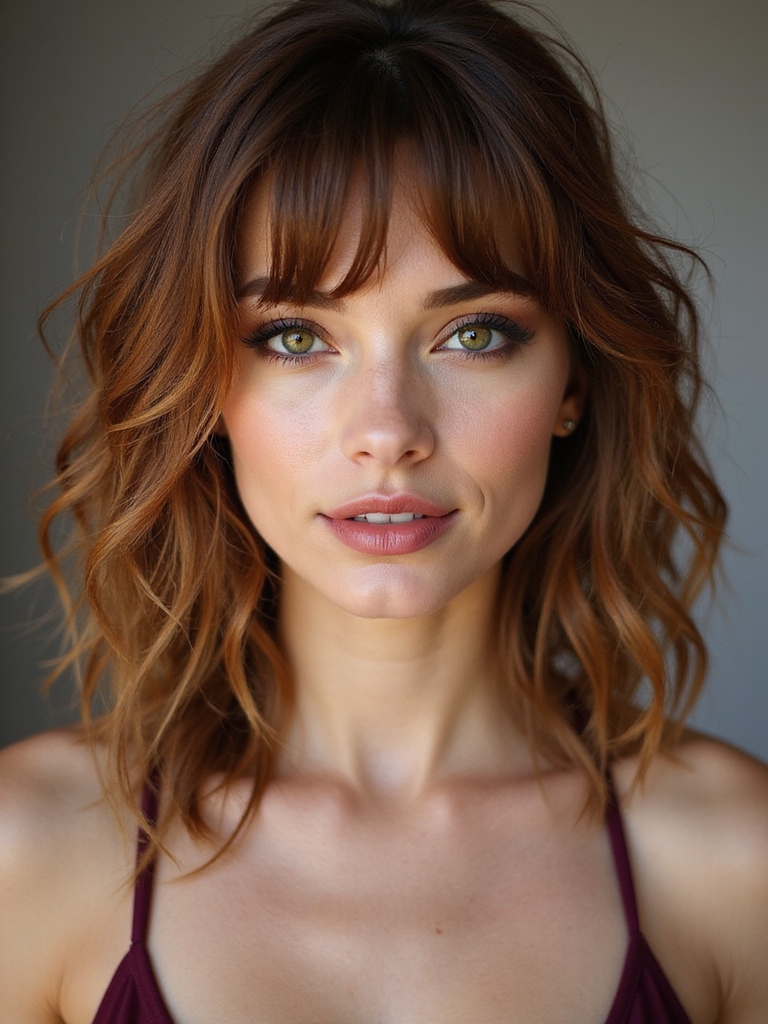 tousled grown out textured bangs