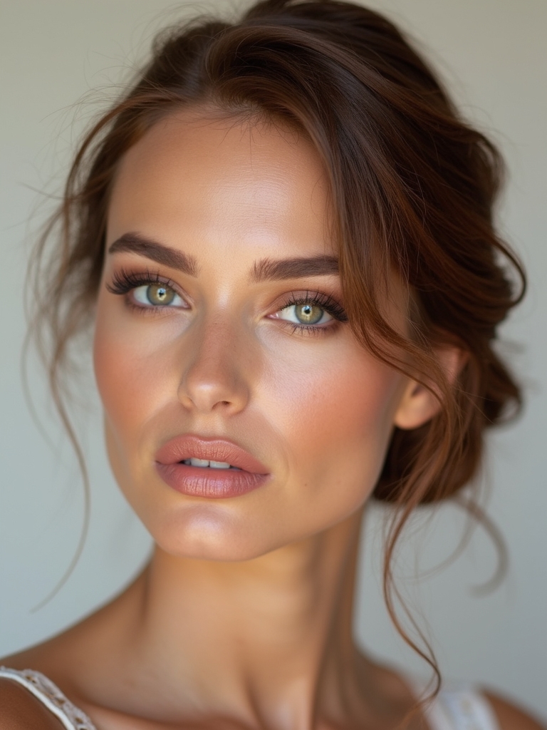 tousled low bun elegance