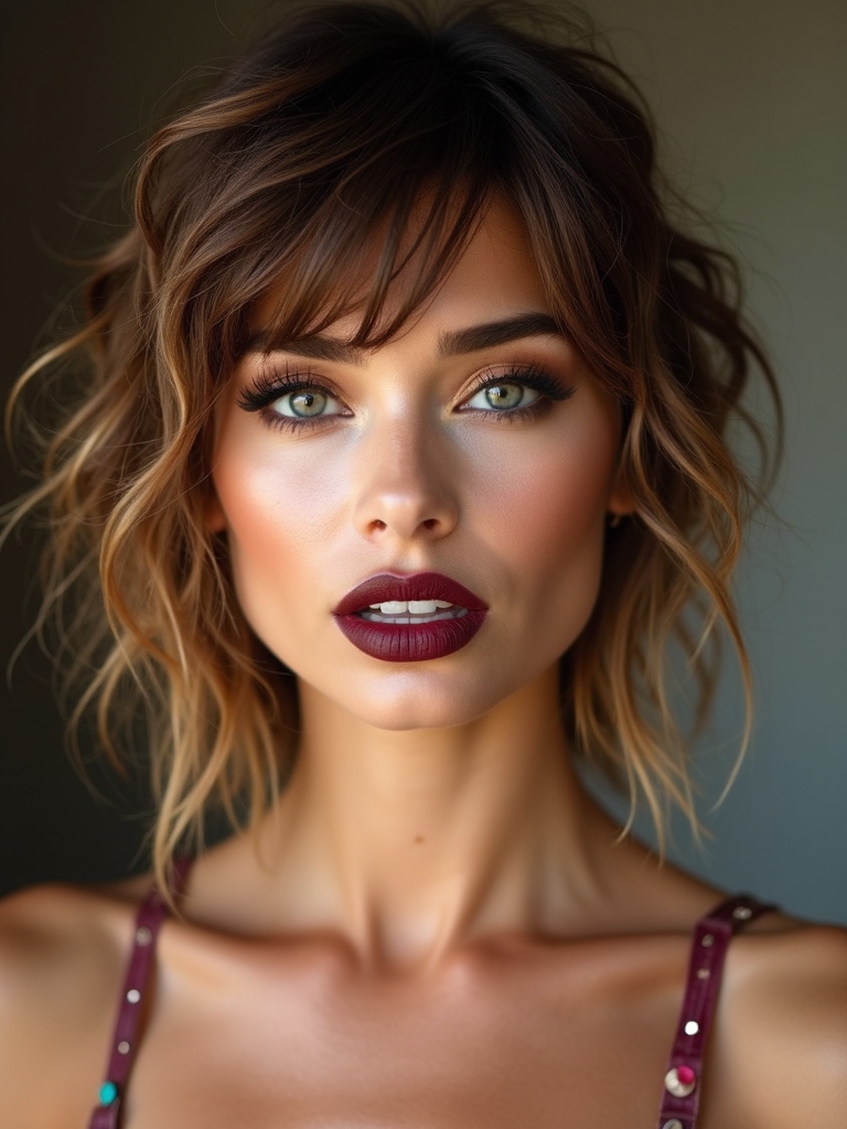 tousled piecey low maintenance bangs